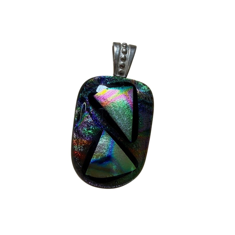 Artisan Iridescent Dichroic Glass Geometric 90s Y2K from Wi-Lee